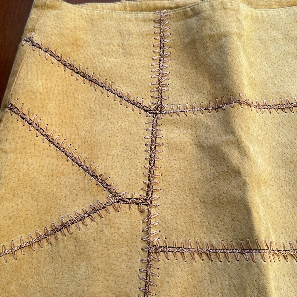 Suede Patchwork Mini Skirt - image 2